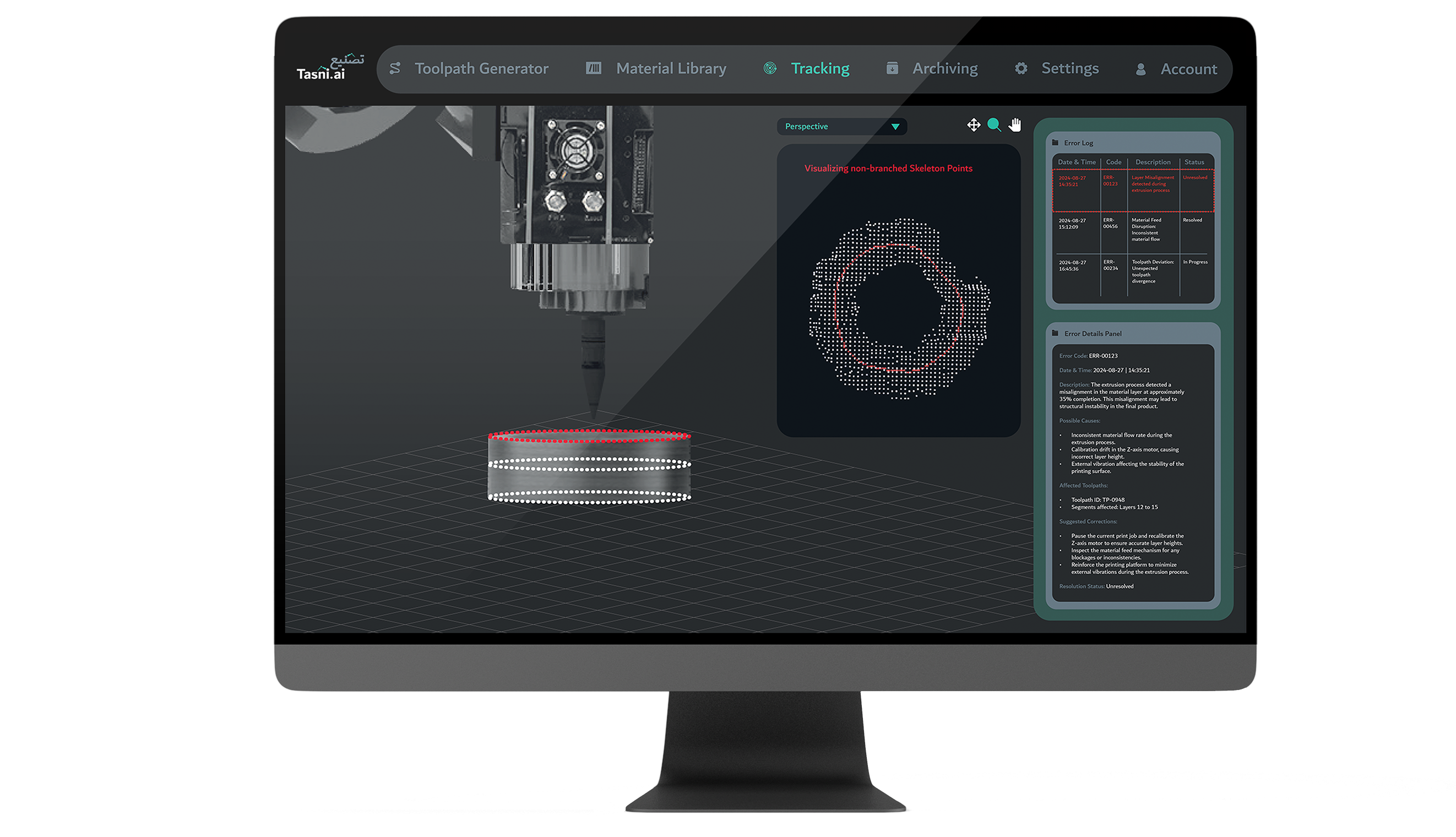 Tasni AI Desktop Interface